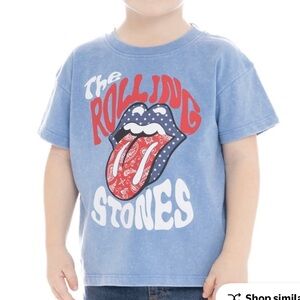 The Rolling Stones Blue Red Graphic Tee Toddler Americana Graphic Tee, Size 4T